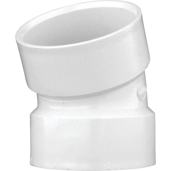 Charlotte Pipe And Foundry 3 In. Hub x Hub Schedule 40 22-1/2 Deg. DWV PVC Elbow 1/16 Bend PVC 00324 1000HA - main